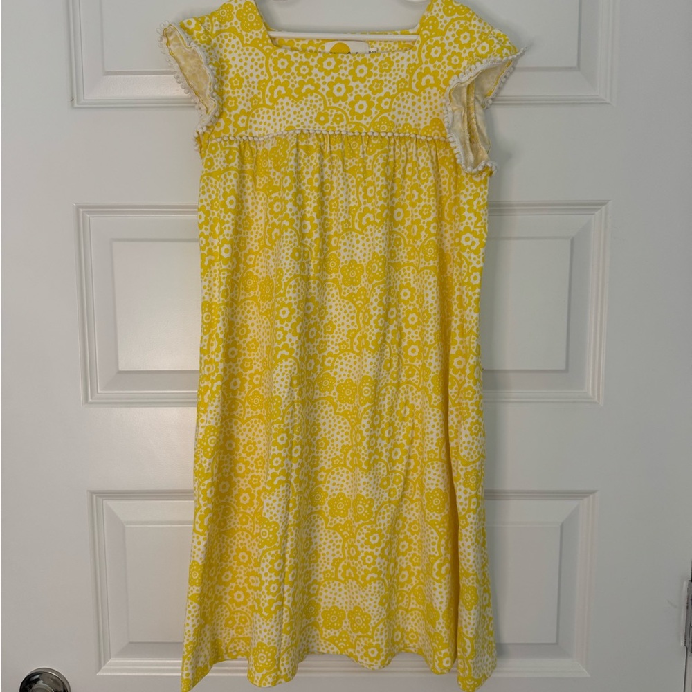 Mini Boden Yellow Floral Cap Sleeve Dress